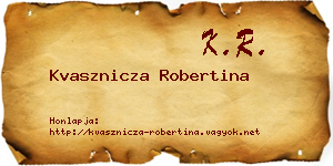Kvasznicza Robertina névjegykártya